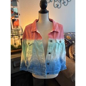 Touch Me women's‎ large denim cropped multicolored jacket